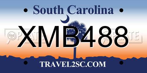 XMB488 South Carolina License Plate
