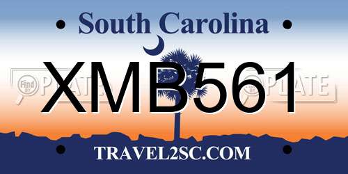 XMB561 South Carolina License Plate