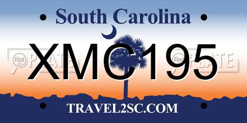 XMC195 South Carolina License Plate