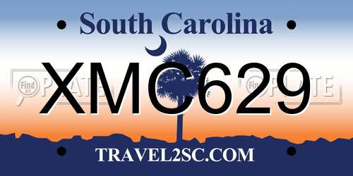 XMC629 South Carolina License Plate
