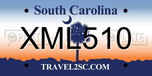XML510 South Carolina License Plate