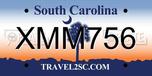 XMM756 South Carolina License Plate
