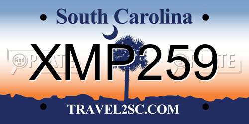 XMP259 South Carolina License Plate