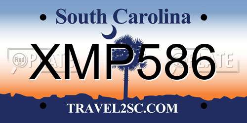 XMP586 South Carolina License Plate