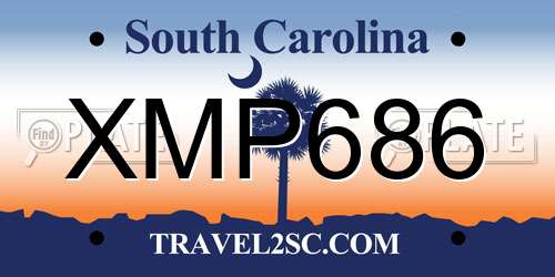XMP686 South Carolina License Plate