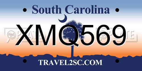 XMQ569 South Carolina License Plate