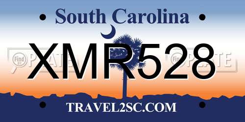 XMR528 South Carolina License Plate