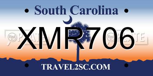 XMR706 South Carolina License Plate