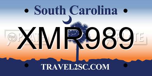 XMR989 South Carolina License Plate