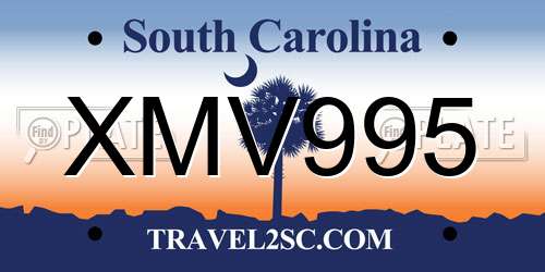 XMV995 South Carolina License Plate