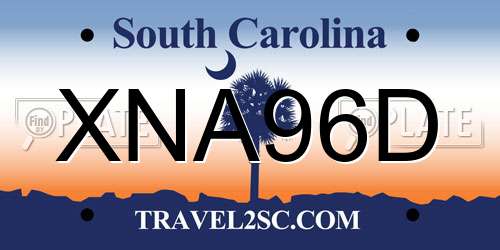 XNA96D South Carolina License Plate