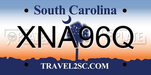 XNA96Q South Carolina License Plate