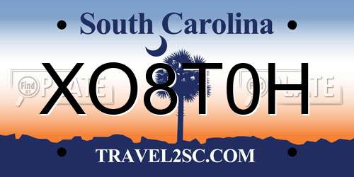 XO8T0H South Carolina License Plate
