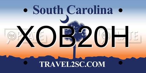 XOB20H South Carolina License Plate