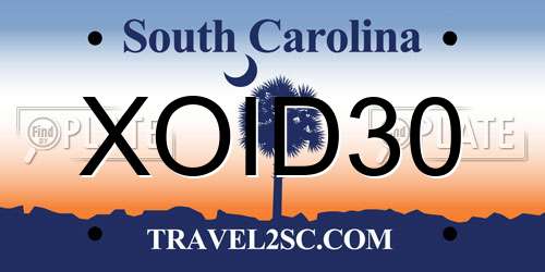 XOID30 South Carolina License Plate