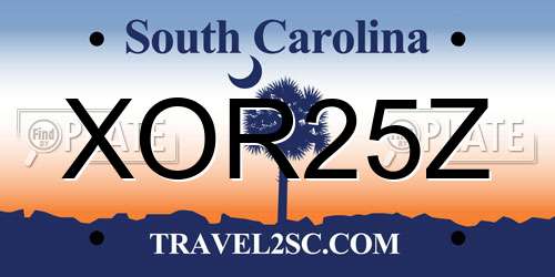 XOR25Z South Carolina License Plate