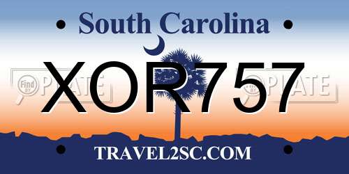 XOR757 South Carolina License Plate