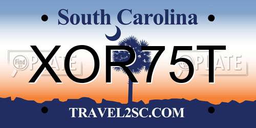 XOR75T South Carolina License Plate