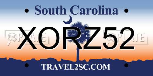XORZ52 South Carolina License Plate