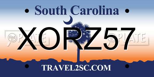 XORZ57 South Carolina License Plate