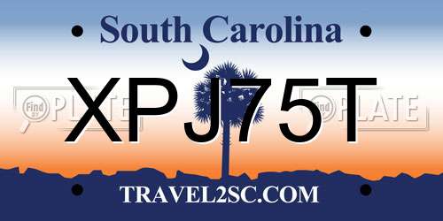 XPJ75T South Carolina License Plate