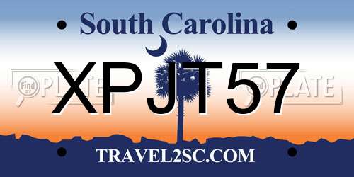 XPJT57 South Carolina License Plate