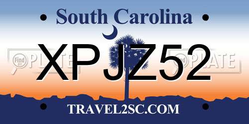XPJZ52 South Carolina License Plate