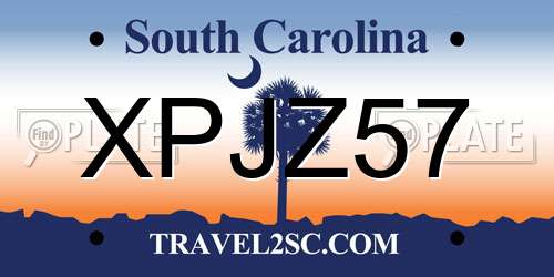 XPJZ57 South Carolina License Plate
