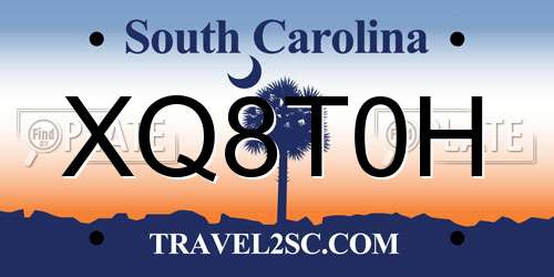 XQ8T0H South Carolina License Plate