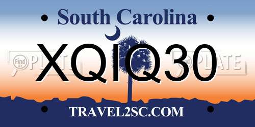 XQIQ30 South Carolina License Plate