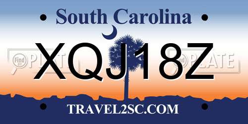 XQJ18Z South Carolina License Plate