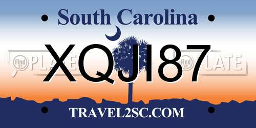 XQJI87 South Carolina License Plate