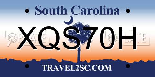 XQS70H South Carolina License Plate