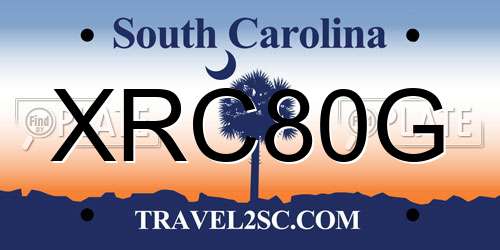 XRC80G South Carolina License Plate