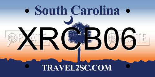 XRCB06 South Carolina License Plate