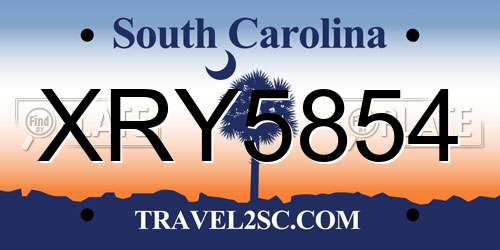 XRY5854 South Carolina License Plate