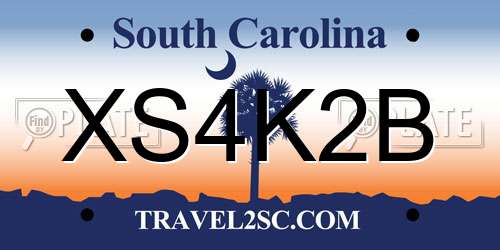 XS4K2B South Carolina License Plate
