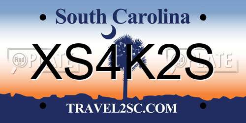 XS4K2S South Carolina License Plate