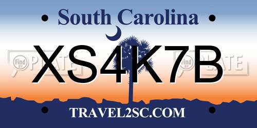 XS4K7B South Carolina License Plate