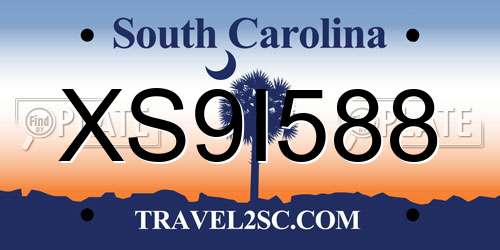 XS9I588 South Carolina License Plate