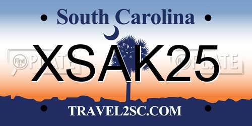XSAK25 South Carolina License Plate