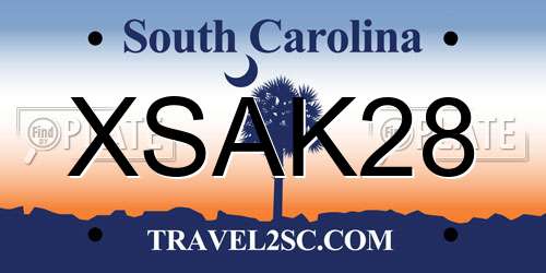 XSAK28 South Carolina License Plate