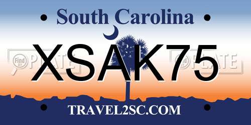 XSAK75 South Carolina License Plate