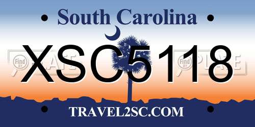 XSC5118 South Carolina License Plate