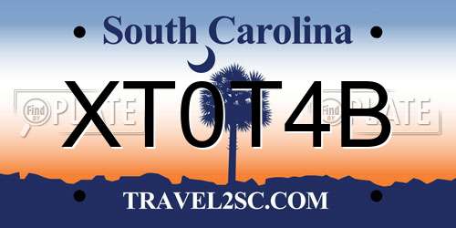 XT0T4B South Carolina License Plate