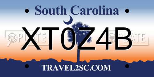 XT0Z4B South Carolina License Plate