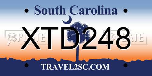 XTD248 South Carolina License Plate
