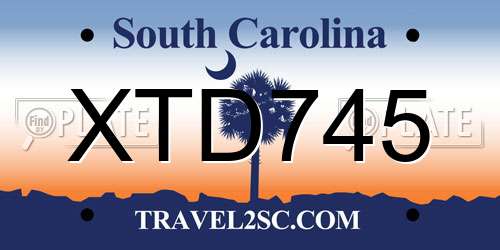 XTD745 South Carolina License Plate