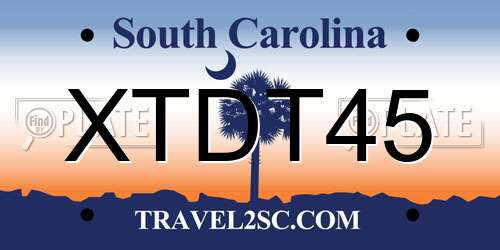XTDT45 South Carolina License Plate