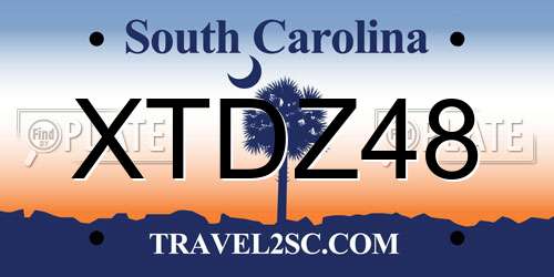 XTDZ48 South Carolina License Plate